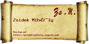 Zsidek Mihály névjegykártya
