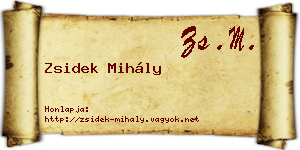Zsidek Mihály névjegykártya